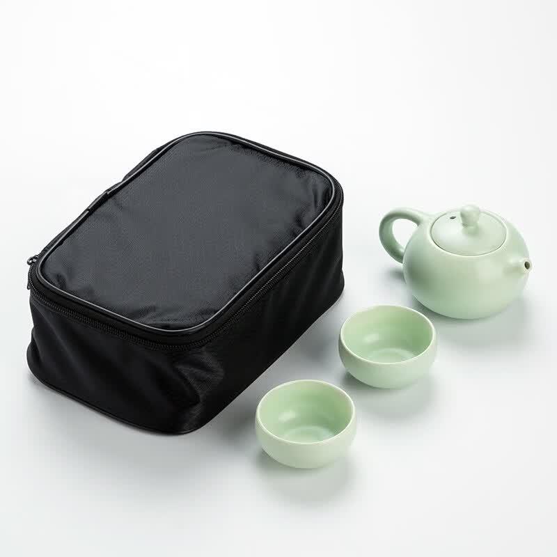 Minguan Portable Dehua Ding Kiln Ceramic Travel Tea Set