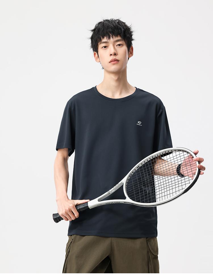 5A antibacterial and moisture absorbing quick drying outdoor sports thin round neck printed casual men's short sleeved T-shirt