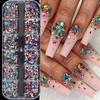 Xiaomi 12 Grids Multi‑Color Flat Back Nail Rhinestones Crystal Gems Star Heart Butterfly Nail Charms Nail Art Decorations Accessories
