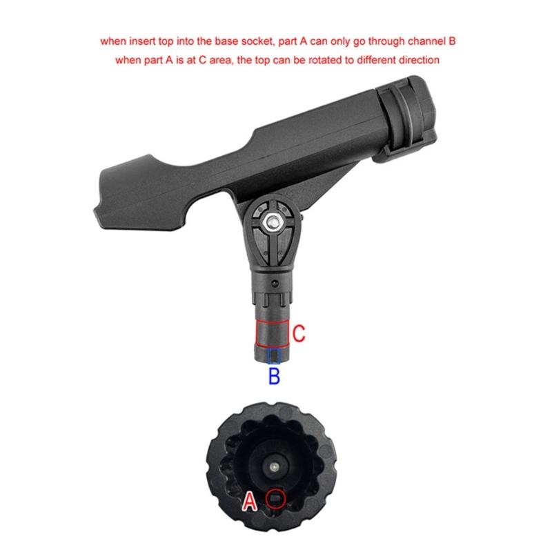 360 Degree Rotation Yacht Fishing Rod Holder Stand Boats Fishing Rod Holder Kayak Fishing Rod Stand for Sea Fishing Rod