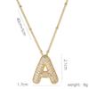 Luxury Trendy Stainless Steel Full Inlay Zircon Shiny Letter Pendant Necklace for Women Men Friends Couple Collar Jewelry Gifts
