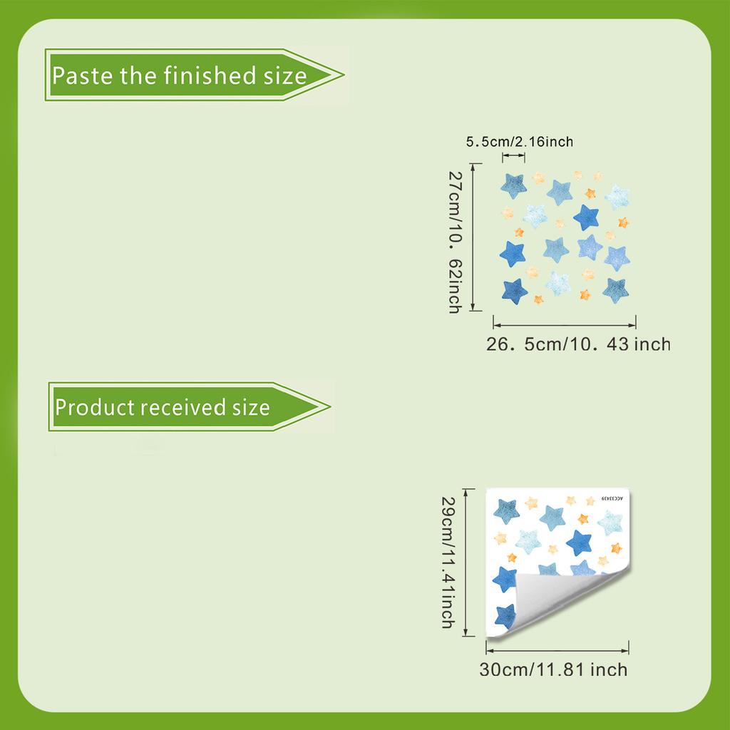 Świeże Niebieskie i Żółte Naklejki Ścienne do Pokoju Dziecięcego z Gwiazdami