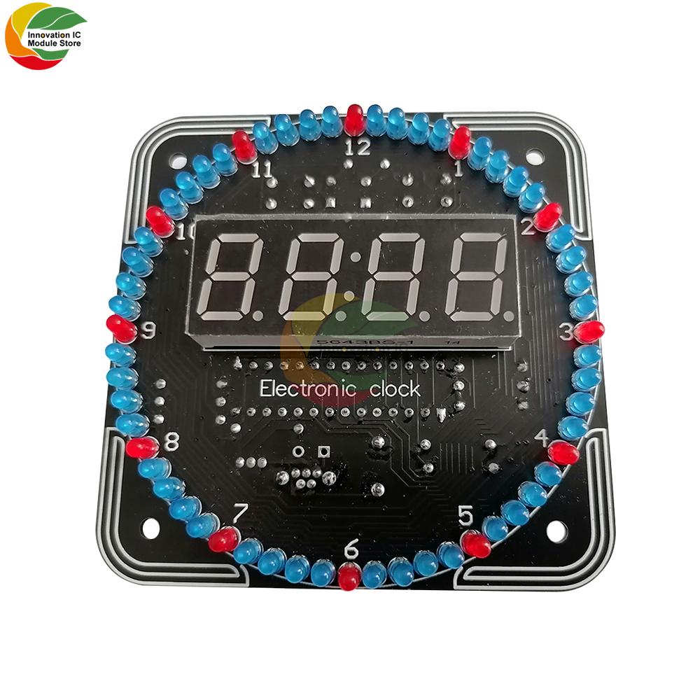 Digital DIY Electronic Clock Kit Light Control Rotation Digital LED Temperature & Time Display Tool Set for Soldering Practice