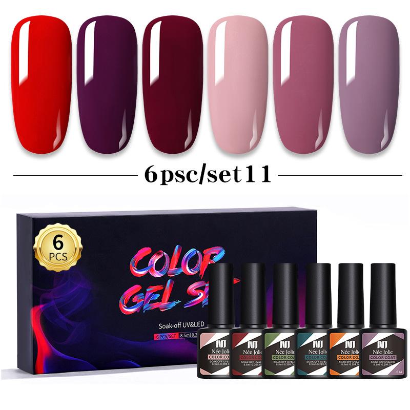 Nail Polish Glue Set 8Ml 6 Bottles Boxed Nail Art Barbie Glue Japanese Nail Color Glue Phototherapy Glue
