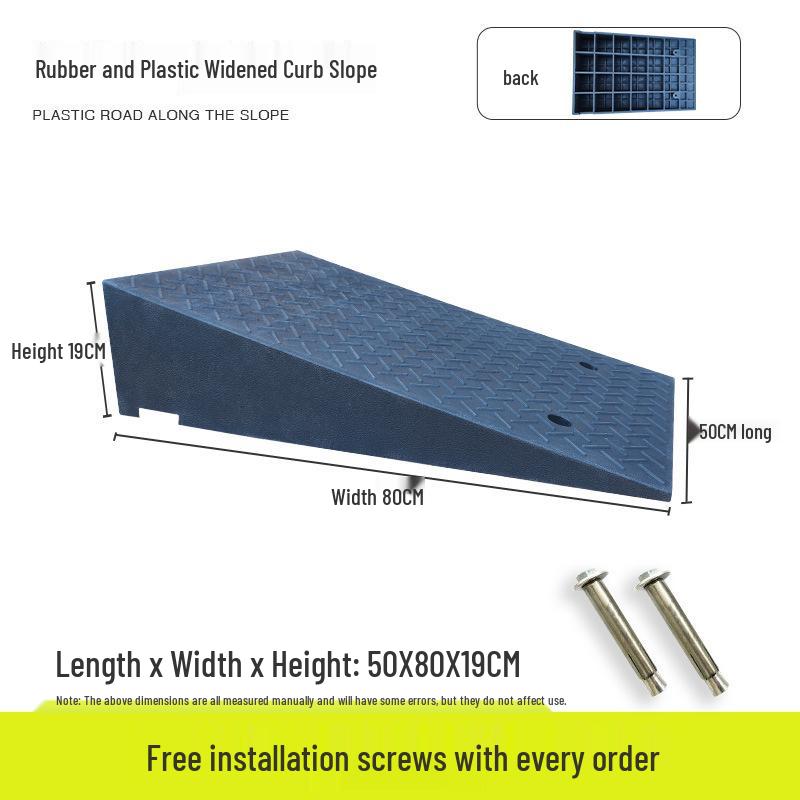 Portable Rubber-Plastic Curb Ramp Mat for Car