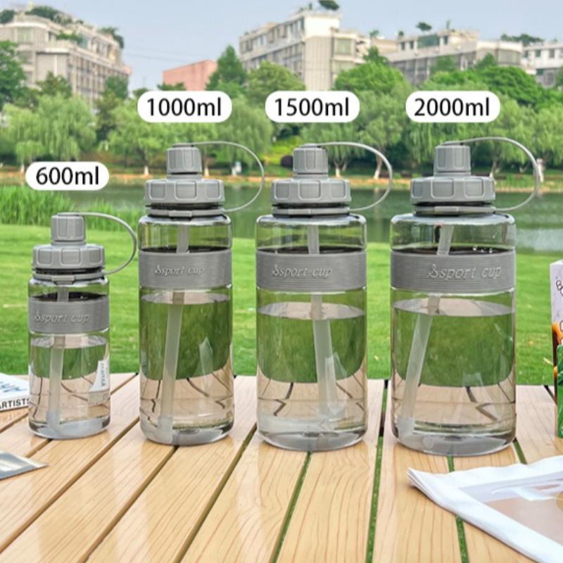 Large-capacity Outdoor Portable Sports Fitness Plastic Cup Space Flask High-temperature Resistant Straw Plastic Cup