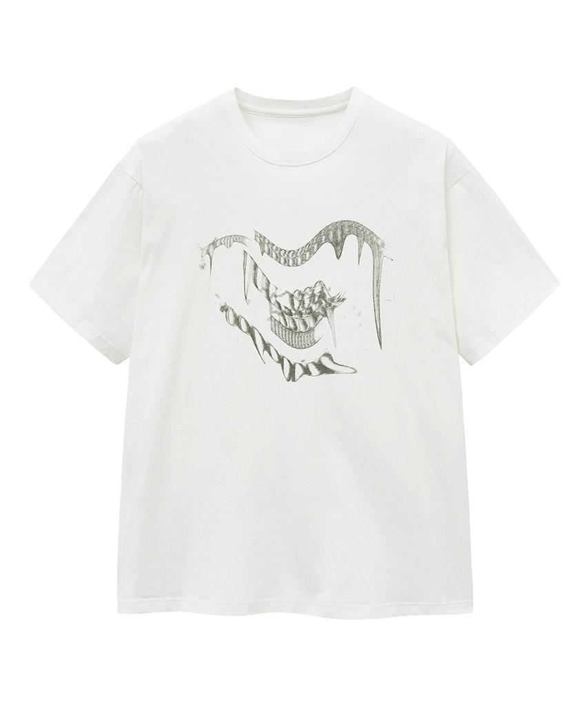 BIG UNION Melting Logo Graphic T-Shirt (White)