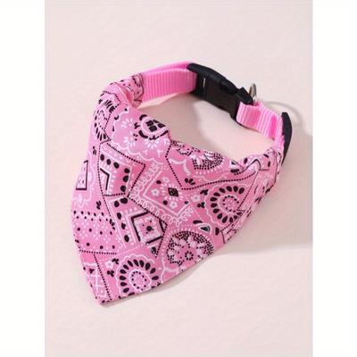 1 Stück Verstellbares Bedrucktes PU Haustier-Bandana mit Zugschließe, Geeignet für Kleine bis Mittelgroße Hunde