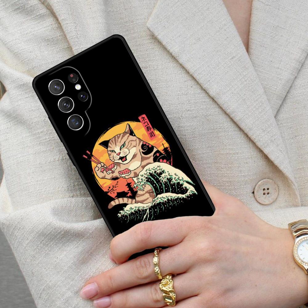 Neko Ramen Japan Cat Cell Phone Case for Samsung Galaxy S26 Ultra S25 S24 S23 S22 S21 S20 Note10 Cover
