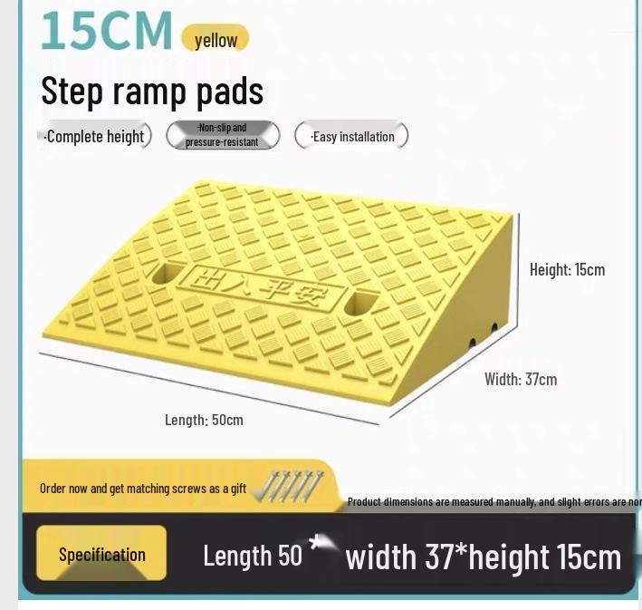 Car Sill and Roadside Plastic Uphill Triangle Speed Bump Mat