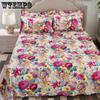 Double Bedding Queen King Sheets Cover Set Pastoral Style Peaches Bed Linen Sheet Bed Set Home Bedding Green Threepiece Bedding