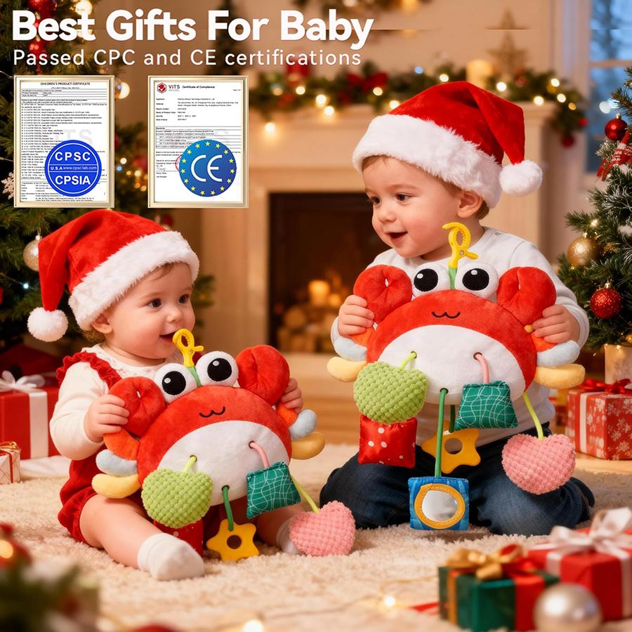 Baby Car Seat Toy, Baby Toys 0-6 Months Newborn Toys,Infant Sensory Toy with Rattles & Mirror,Stroller Toys Hanging Toys