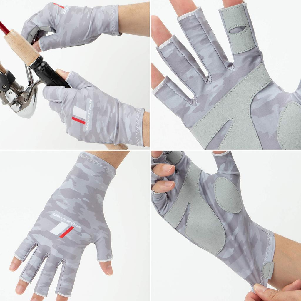 Major Craft UV Protection Summer Light Gray Size for Fishing Gloves, Camo, LL, SG-LL20LGY,