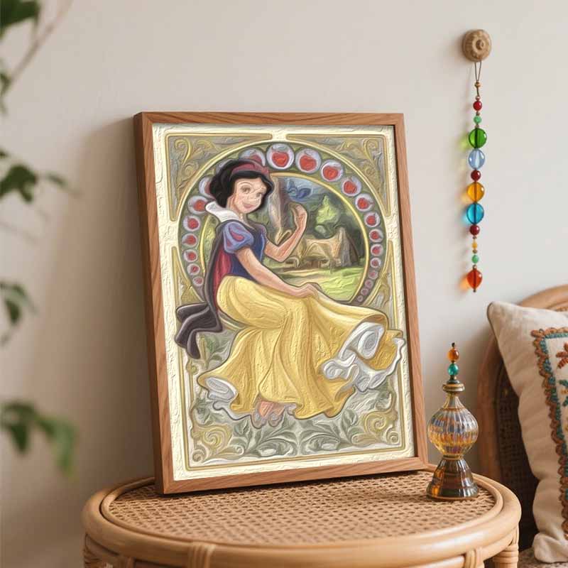 Disney Snow White Oil Paint by Numbers Painting Kit Handmade Diy Home Decoration Gift. 86 Characters