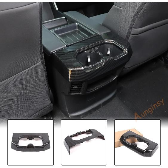 Aunginsy Car Rear Seat Central Armrest Cup Holder Cup Trim Frame Cover Compatible with Toyota Tundra/Sequoia 2022-2025 Car Back Center Console Water