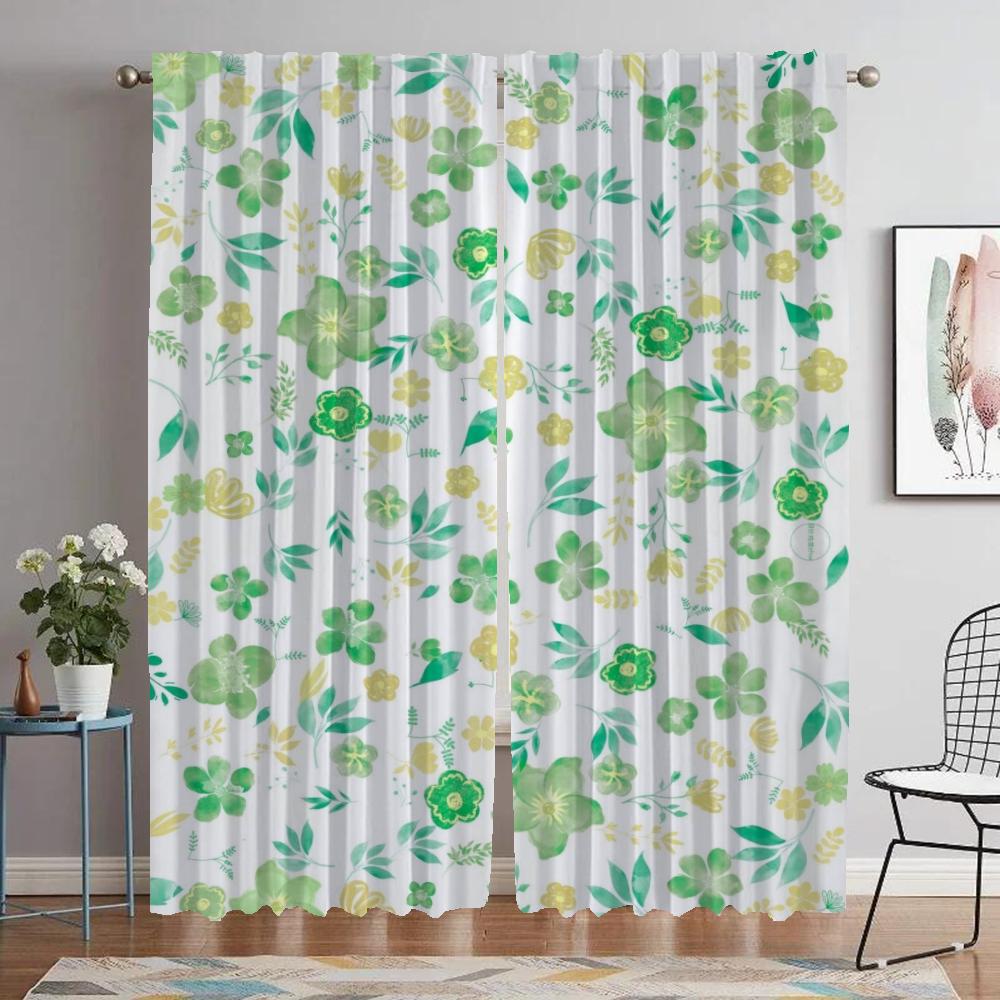 Zasłony w kwiaty Zasłona zaciemniająca do pokoju dziecięcego do pokoju 2 panele Zasłony do wnętrza domu Dekoracja na Halloween Zasłony działowe Do salonu