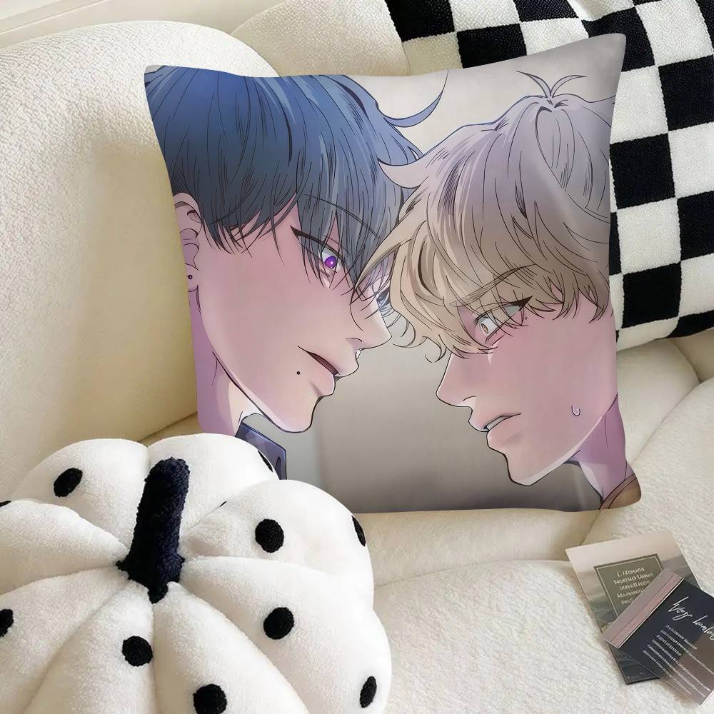 Korean Comic Reluctant Encounters BL Pillow Case Square Pillow Bedroom Sofa Leisure Comfort Cushion Car Home Decoration