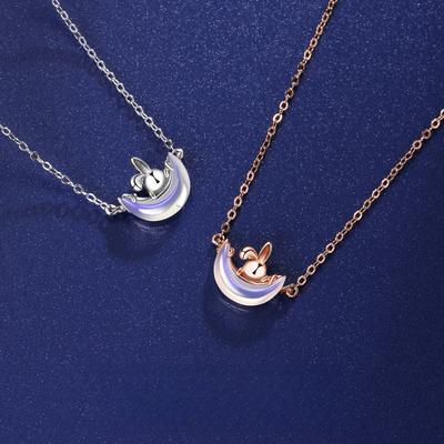 Xingyue Cute Rabbit Necklace Female Original Niche Design Guochao Mori Pendant Moonstone Rabbit Jewelry Accessories