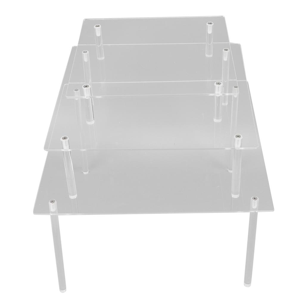 3 Set Square Clear Acrylic Cake Stand Acrylic Cupcake Stand for Cake Pizza Dessert Christmas