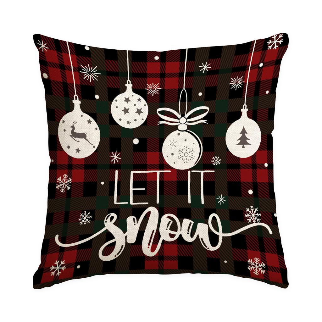 1/4Pcs Santa Claus, Snowman, Patterned Printed Pillowcase, Sofa Cushion Cover, Christmas Decoration, (Without Pillow Core)