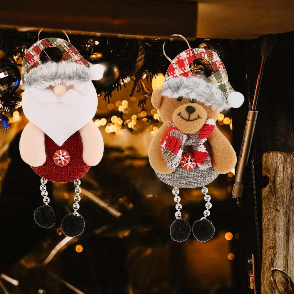 Creative Cloth Snowman Tree Pendant Elk Santa Claus Merry Christmas Ornament Decorative Hanging Christmas Decoration Xmas Gift