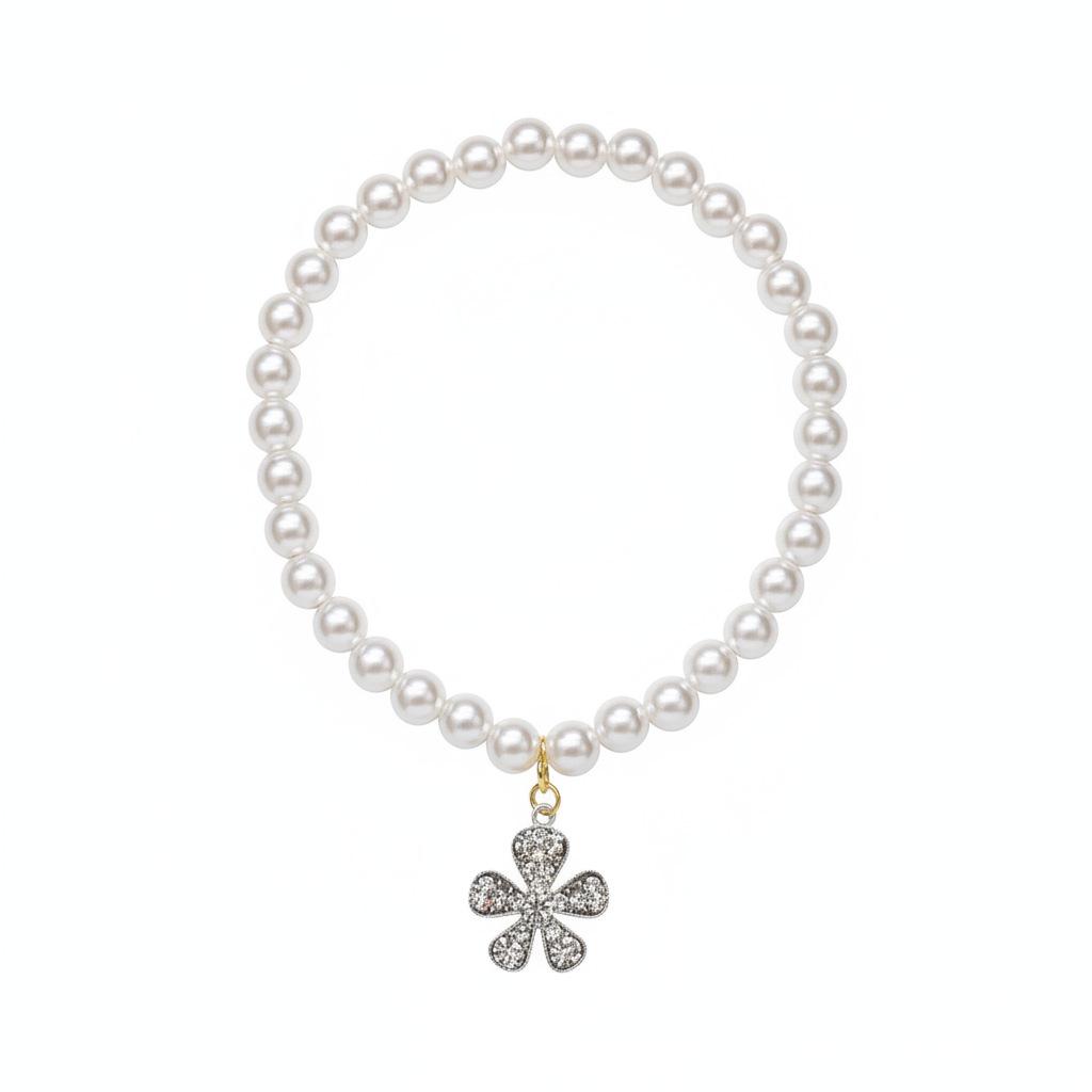 

Pet Rhinestone Pearl Necklace Collar for Dogs and Cats S (20cm-25cm) белый