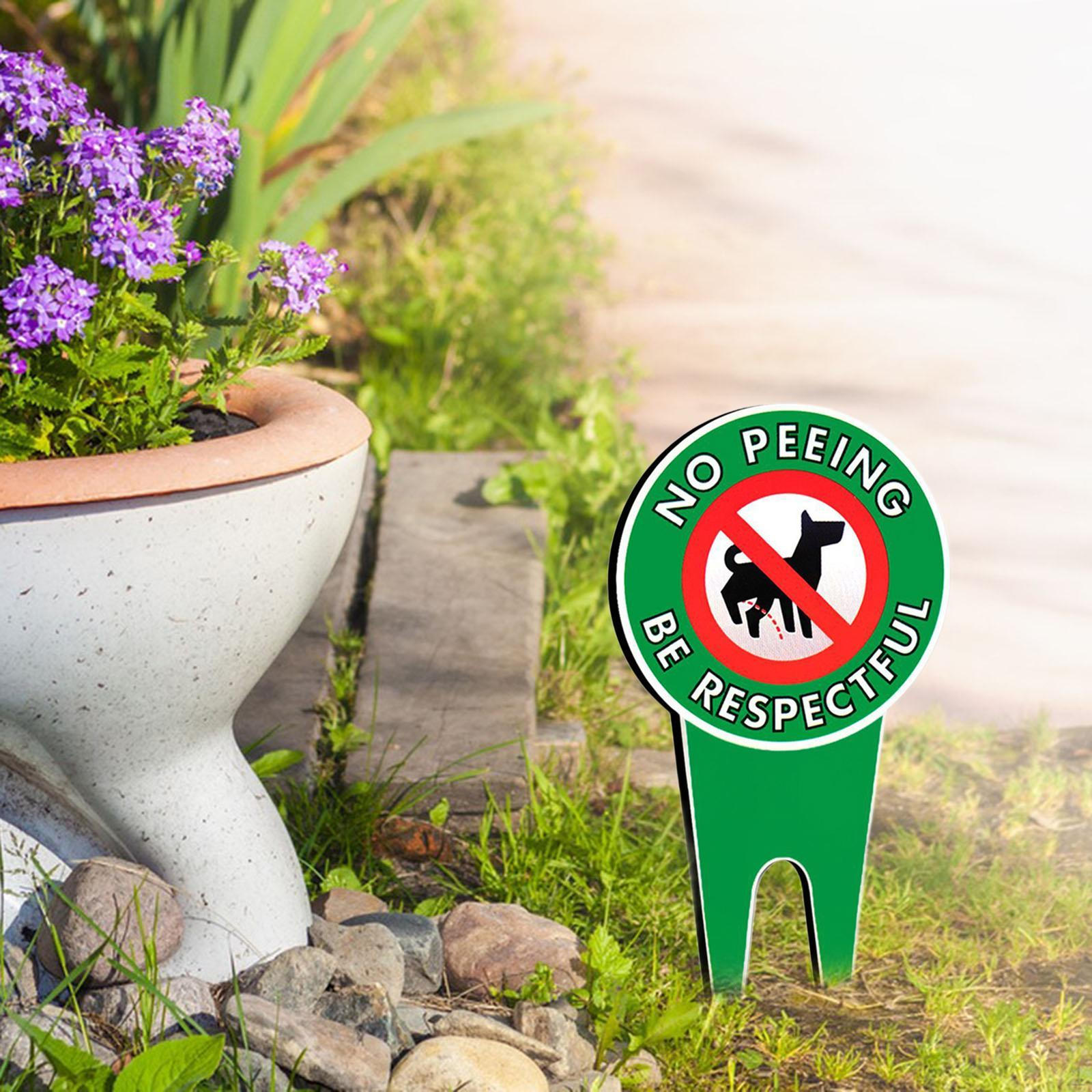 

Dog No Pee Sign Urination Notice with Yard Stake Garden Signs for Lawn Porch