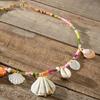 Modische Süße Sommer Strandurlaub Bunte Reisperlen Jakobsmuschel Muschel Halskette Damenschmuck Ozean Element Halskette