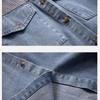 Denim Spliced Polo-Neck Casual Blouse Women Korean Commute Striped Single-breasted Loose Shirt Long Sleeve Female Clothing