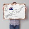 Handdrawn Map of Anguilla Printed Poster Customized Wall Art Retro Vintage Metal Tin Signs for Room Decoration At Home Man Cave