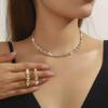 Fashion Super Beautiful Necklace Earrings Set Rhinestone Sparkling Stud Earrings Wedding Party Two-piece Wedding Dress Dress Accessories