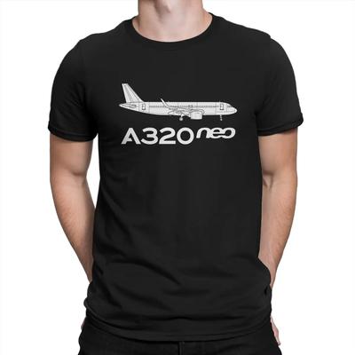2025 New Model Airbus Creative TShirt for Men A320 Neo Outline Round Collar Basic T Shirt Gift Clothes Streetwear