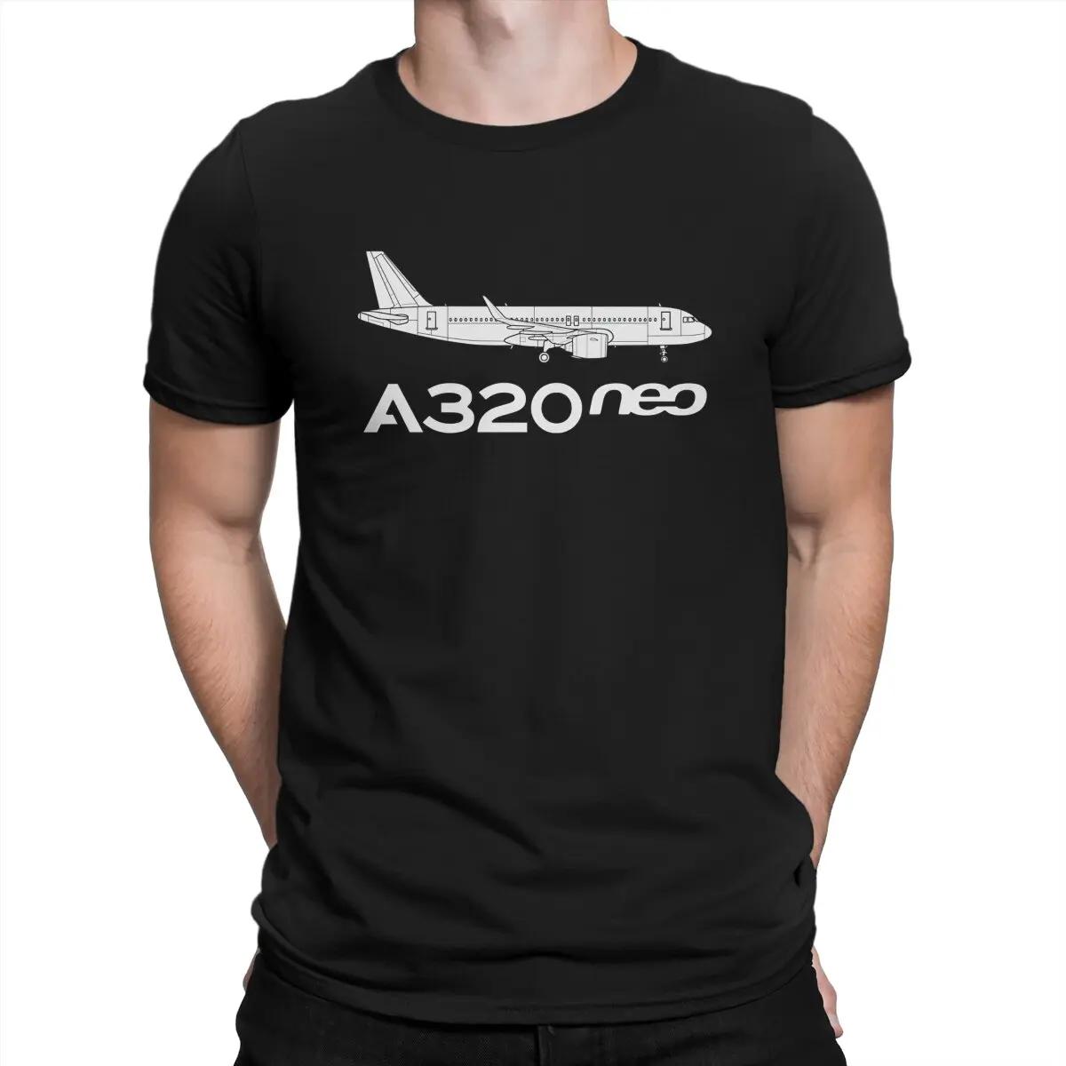 

2025 нова модель Креативна футболка Airbus для чоловіків A320 neo Контур Круглий комір Базова футболка Подарунок Одяг Вуличний одяг 3XL