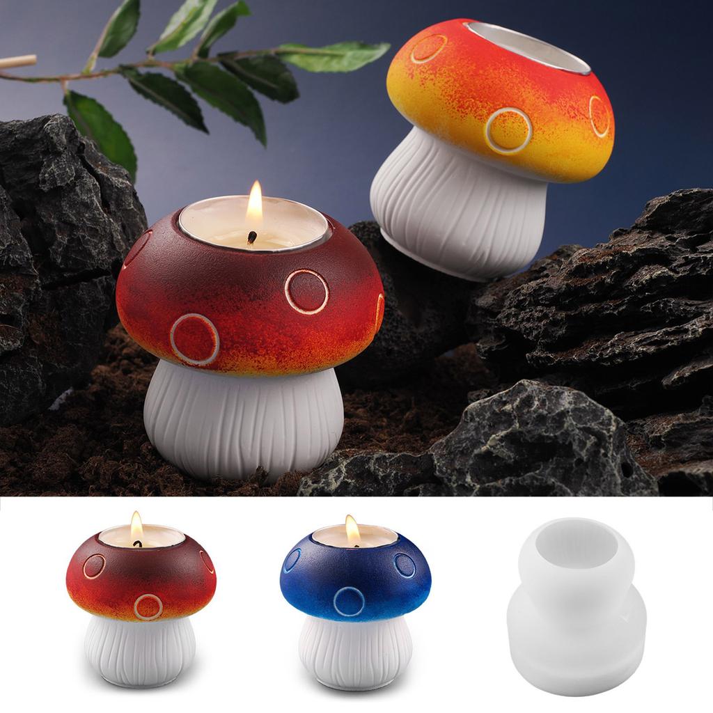 Multifuntional Mold Candle Base Molds Crafting Moulds Mushroom Shape Candlestick Molds Silicone Candle Bracket Molds