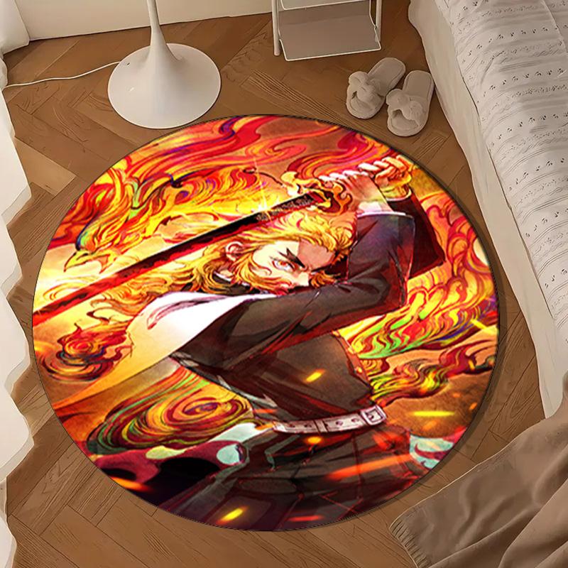 Anime Slayer Adventure  Round Rug for Livingroom,Bedroom, Palyroom, Chair Rug, Area rug, Circle Carpet, Large Size Fan Christmas gift