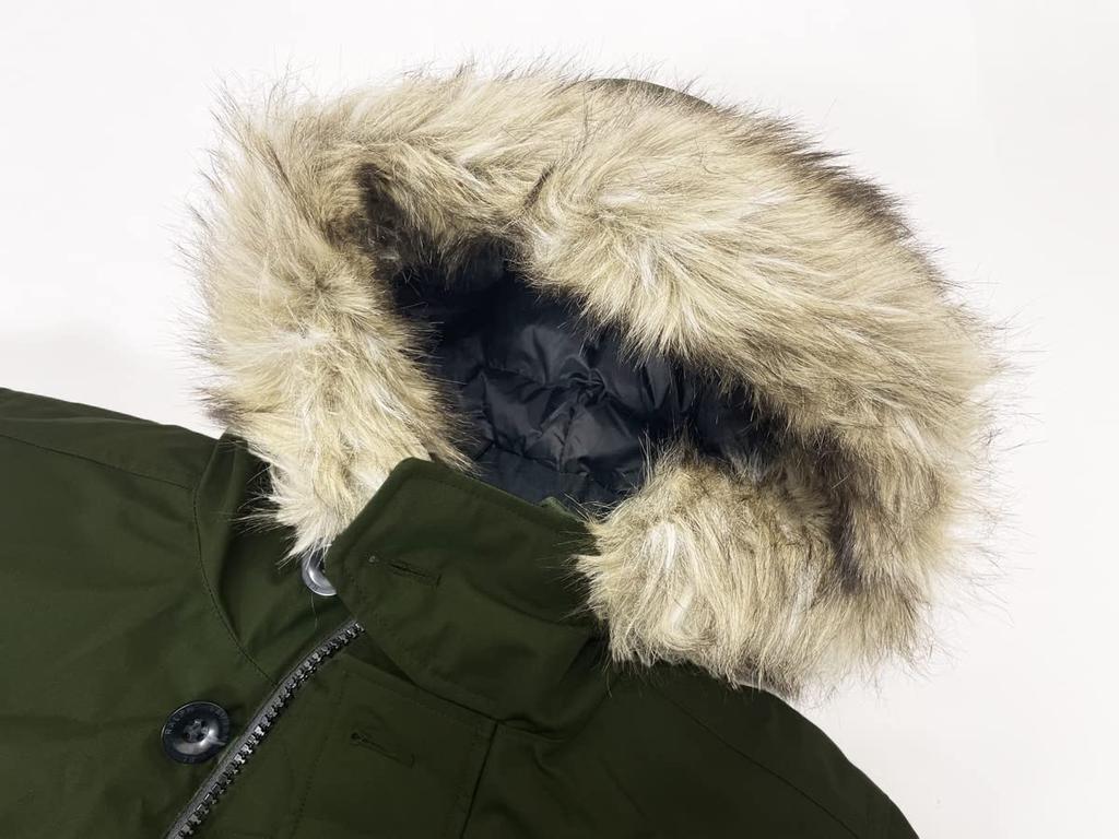POLO RALPH LAUREN Fur Hooded Down Size 0101861 Men's N-3B Jacket, M, Olive, [Used]
