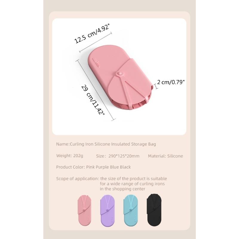 Heat Resistant Mat Hair Tool Travel Bag Flat Irons Travel Case Silicone Curling Dropship
