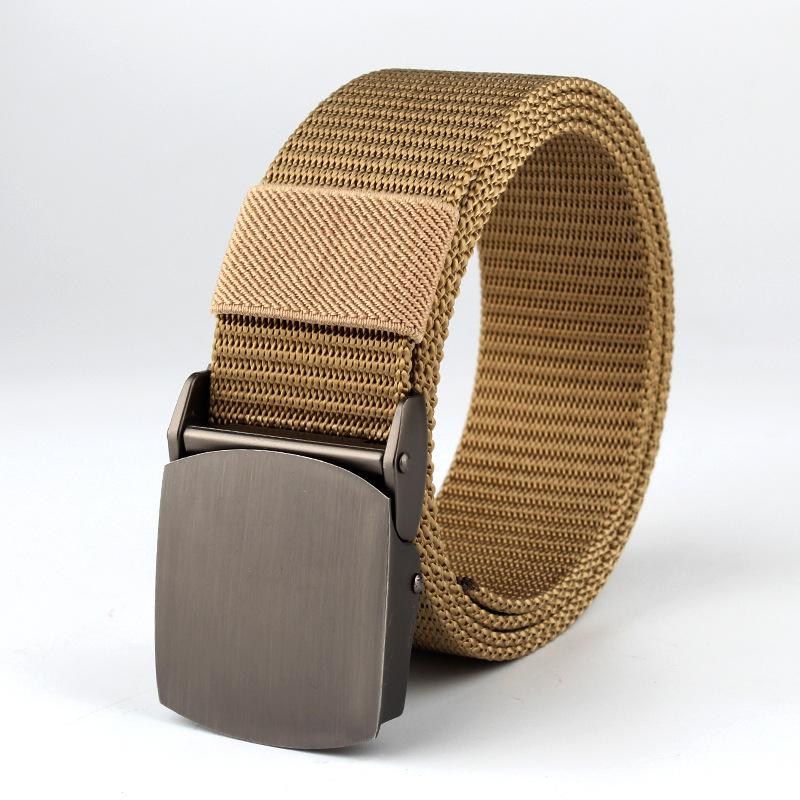 

High Quality Belt Nylon Canvas Metal Automatic Buckle Army Outdoor Hunting Webbing Jeans Tactical Belts For Men Male Fashion 125cm