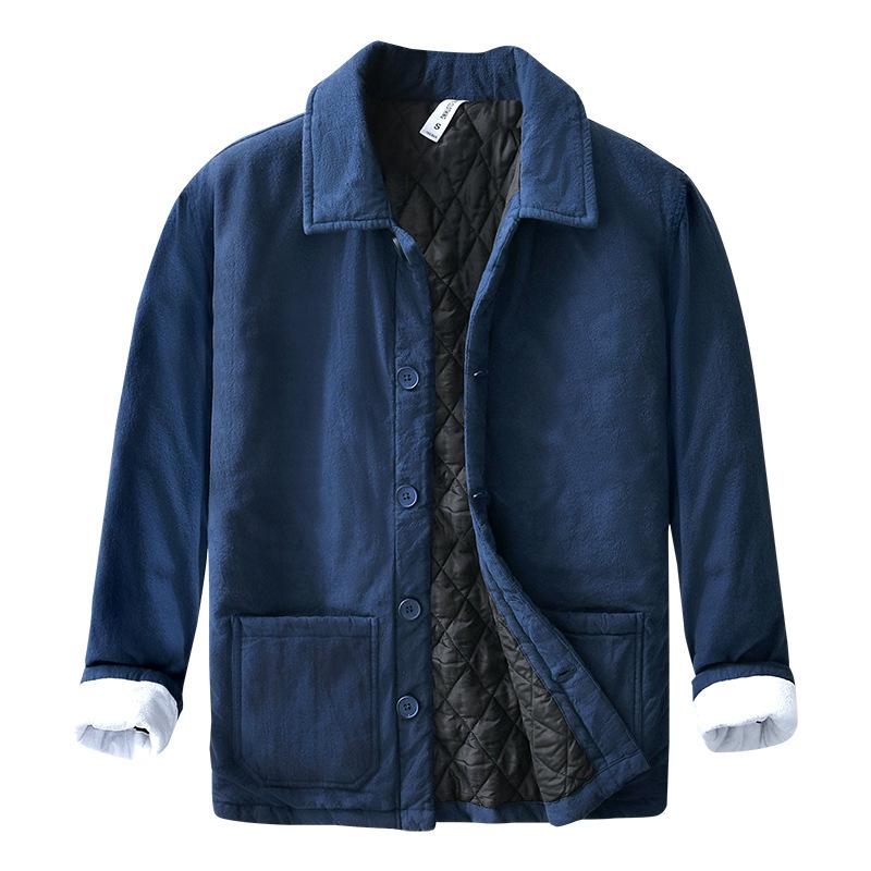 Autumn and Winter Warm Mens Jackets Chinese Style Traditional Clothing Padded Button Jacket Casual Lapel Collar Thicken Parkas Coat
