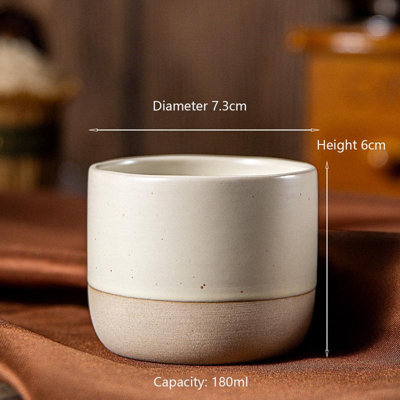 100/180/230ml Ceramic Cup Vintage Coarse Pottery Coffee Cup Japanese-style Cafes Drinkware for Espresso Cappuccino Kung Fu Tea