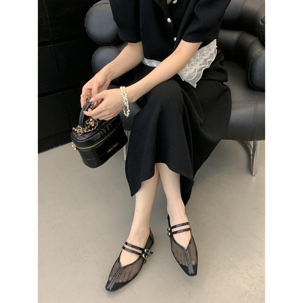 Fashion Shoes Woman 2025 Square Toe Ballet Flats Female Footwear New Ballerinas Dress Summer Mary Janes Shoes Woman Flats Square Toe Dre