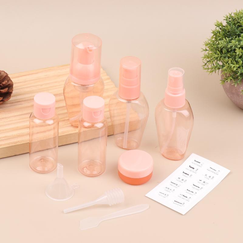10Pcs Leak Proof Travel Bottles Set Clear Portable Cosmetic Containers Flight Size for Lotion Shampoo Toiletry Kit