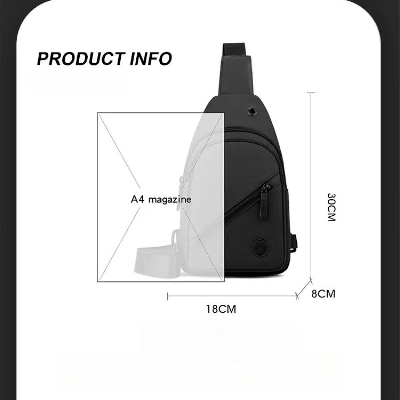 Men High Quality Large Capacity Nylon Chest Bag Outdoor Hiking Travel Crossbody Bag Waterproof Shoulder Sling Backpack