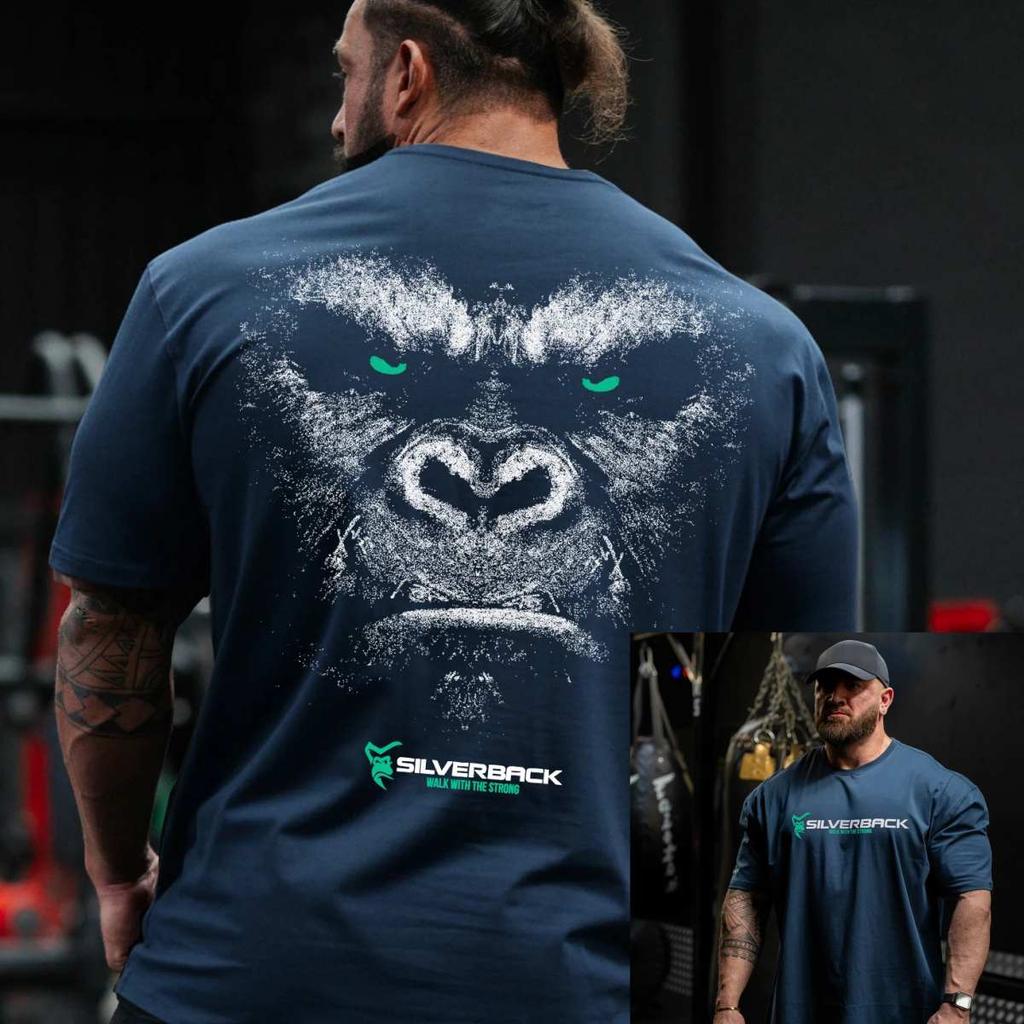 Tricou de antrenament Silverback Fitness Gym Casual pentru bărbați și femei Brand de lux Top 2026 Nou Trend Logo Artistic Doodle