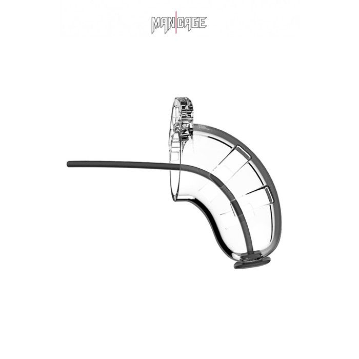 Cage de chasteté - Chastity - Modèle 15 - Silicone médical - 3,5" - Urethral sounding transparent