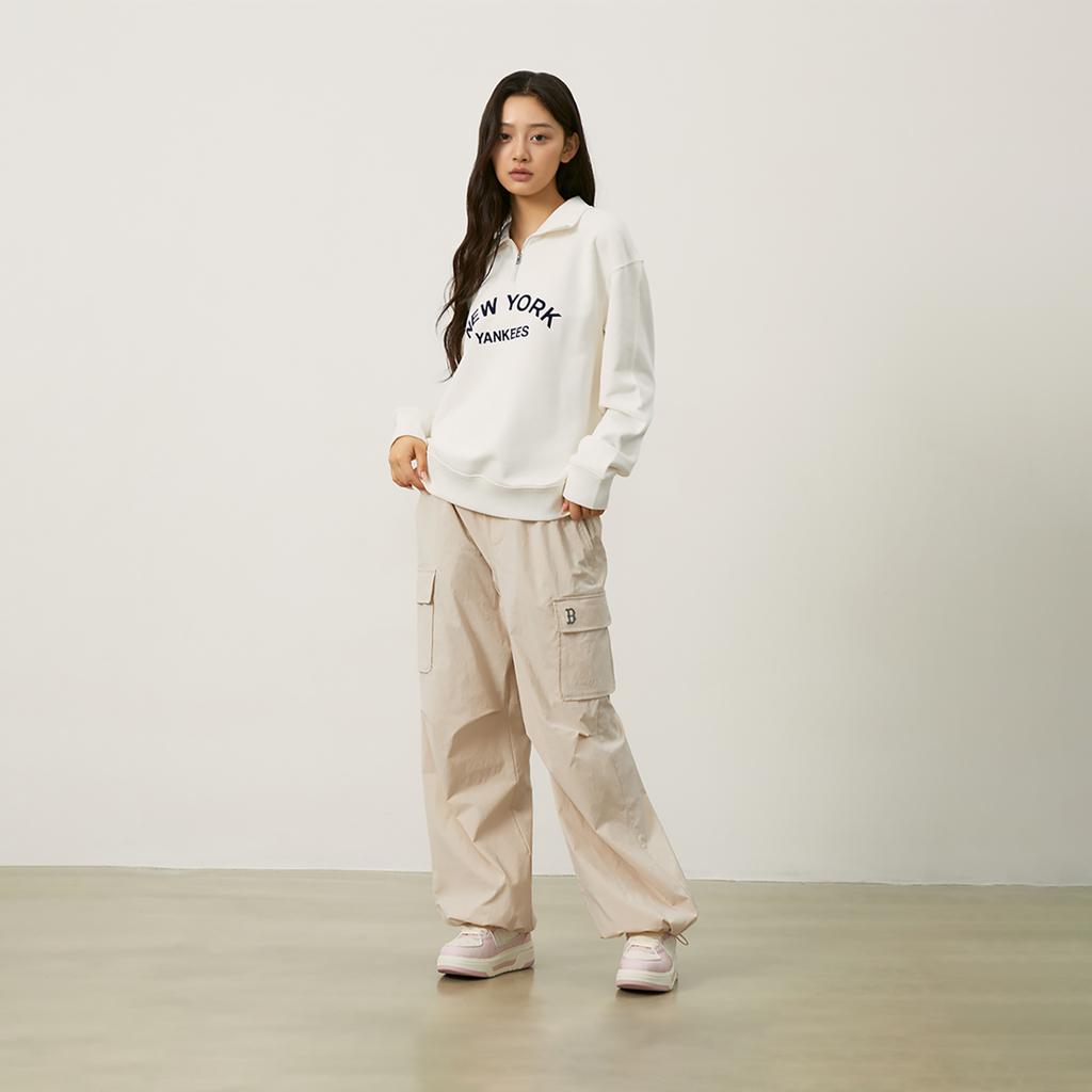 New MLB Preppy Style Collection New York Yankees Sweatshirt Unisex Cream 3AMTV0244-50CRS