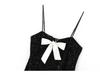 2024 Retro Sleeveless Slim Fit Bow Camisole Dress for Women – Short Skirt