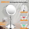 Lighted Makeup Mirror 8 Inch Double Sided 1X 10X Magnification LED 3 Color Rechargeable Adjustable