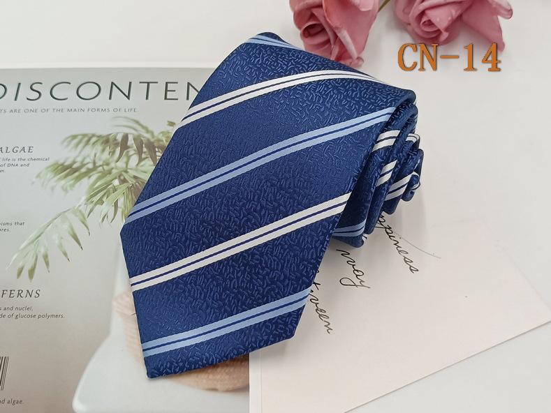 Herren Formell 8cm Schwarz Gestreifte Krawatte, Polyester-Seide, Jacquard Garngefärbt, Handgestrickt.