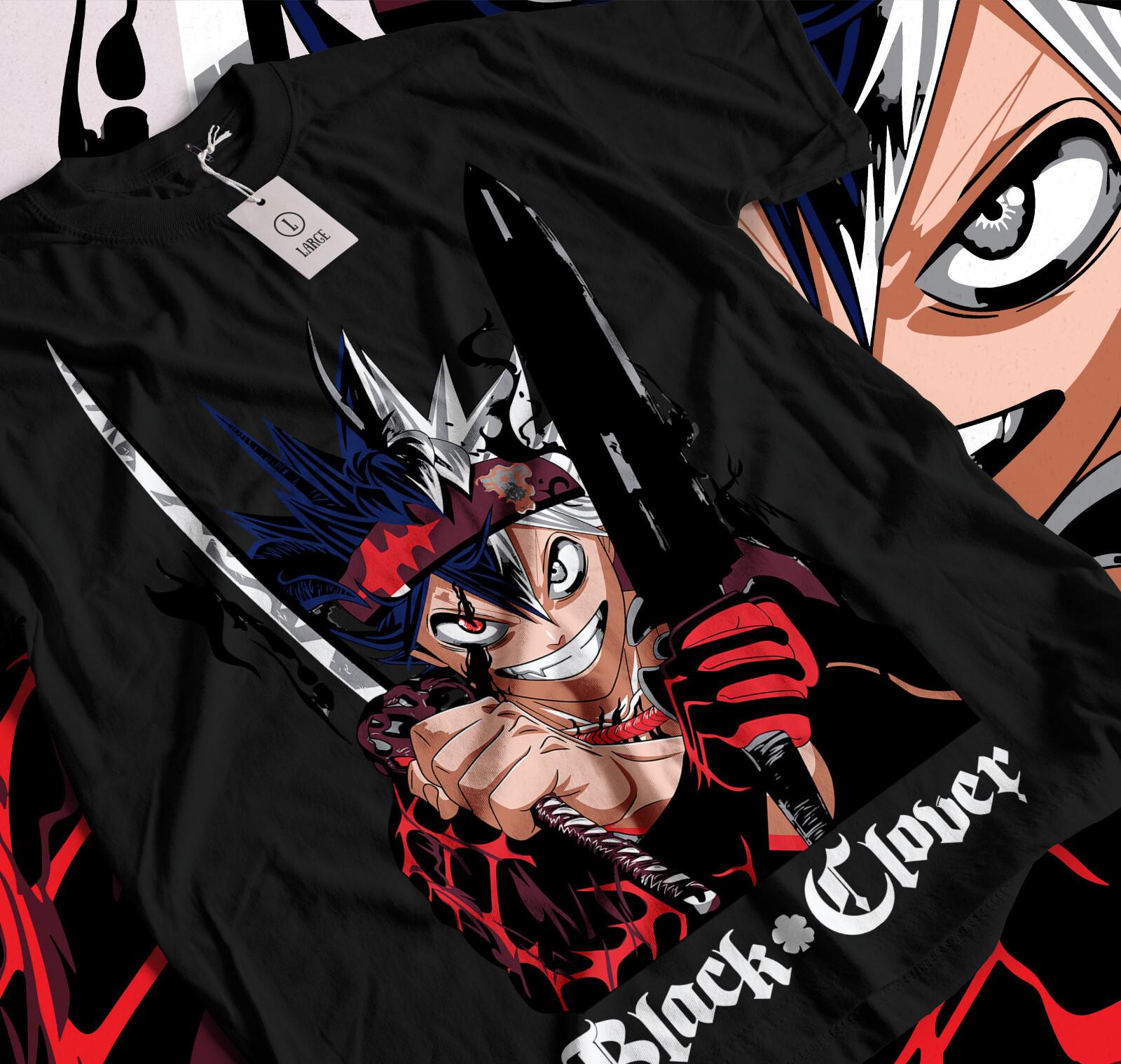 Asta Yuno T-Shirt Mens Womens Tees Top black clover best anime black shirt best manga 001 4XL